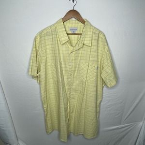 Carhartt Shirt Mens 3XL Yellow Plaid Short Sleeve  Button Up Casual